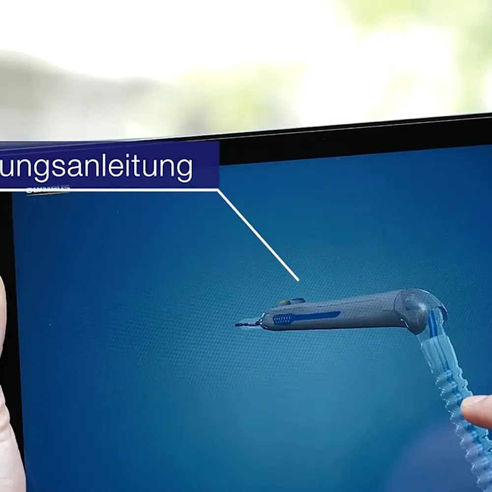 Ansicht der Tablet App für die Medizintechnik von Olympus Smoke Pencil