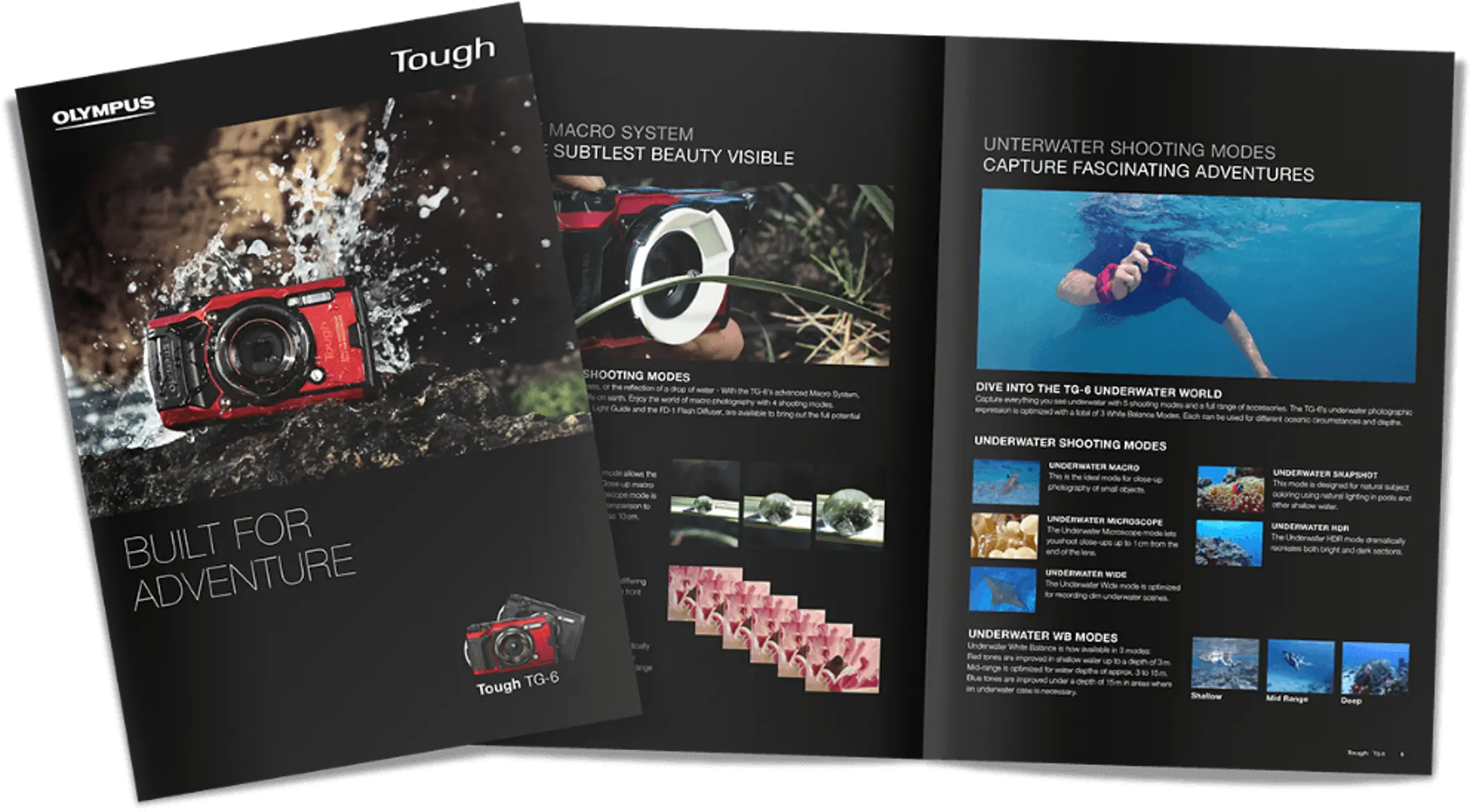 Olympus Broschüren der 360-Grad-Kampagne für die Tough TG-6