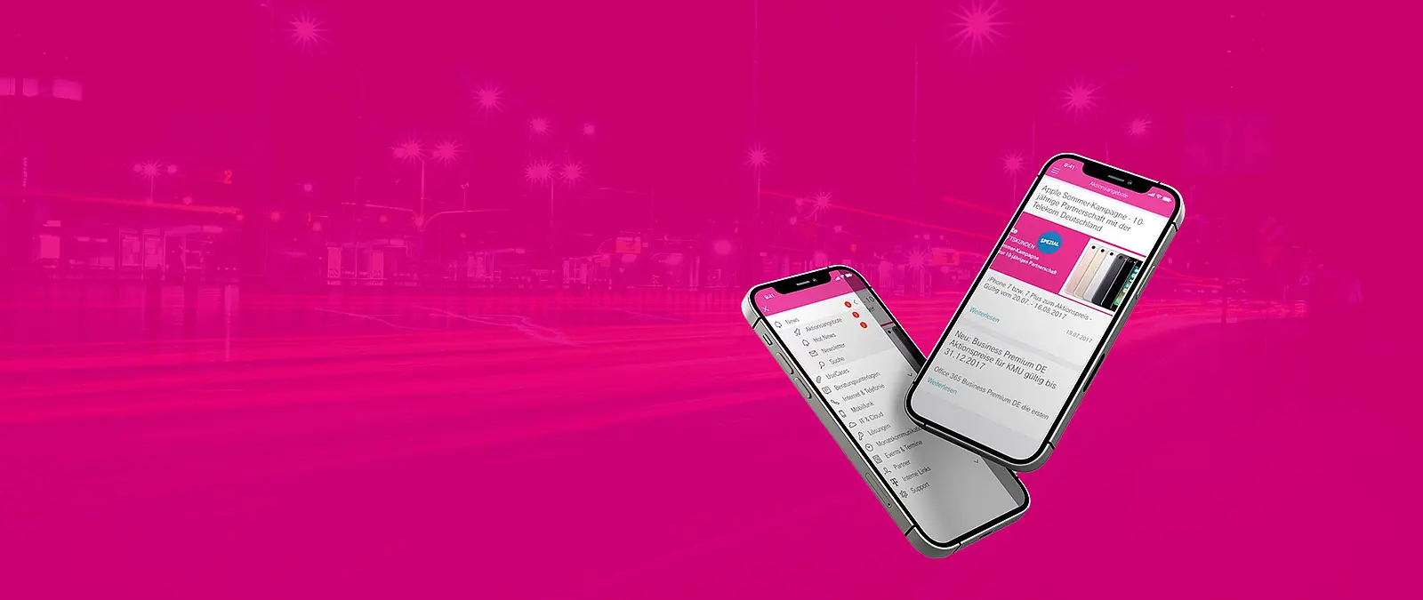 Telekom App geöffnet auf einem Handy