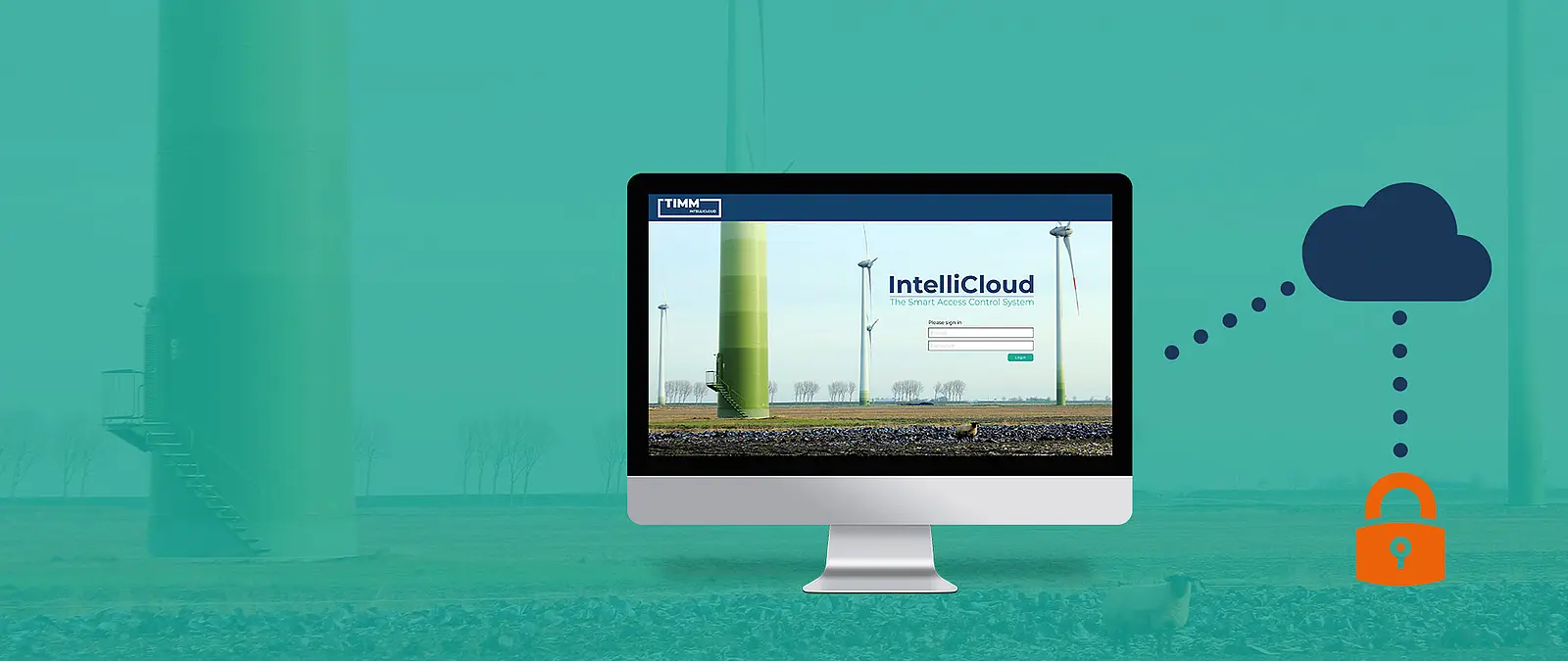Web-basierte Softwarelösung Windenergieanlage: Login zur IntelliCloud Software