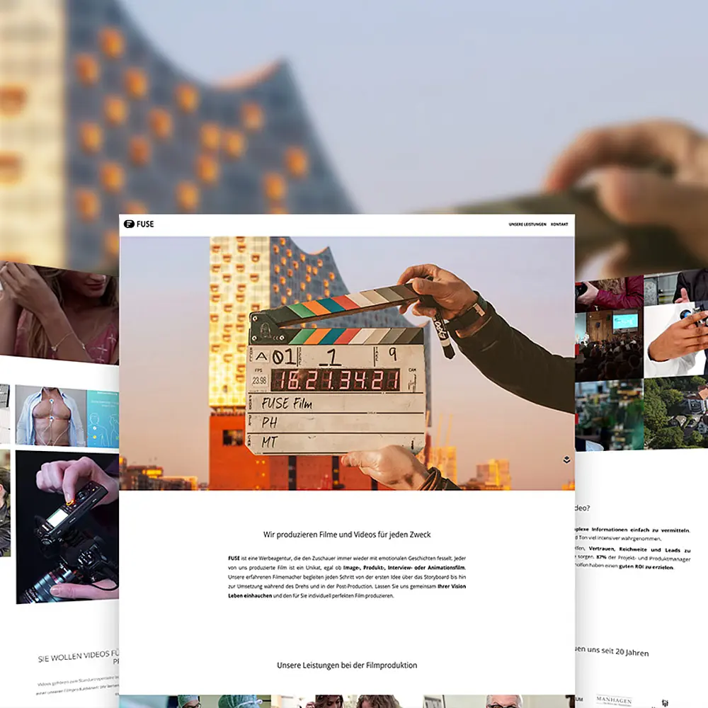 Filmproduktion Hamburg Website Screenshots von Beispielfilmen