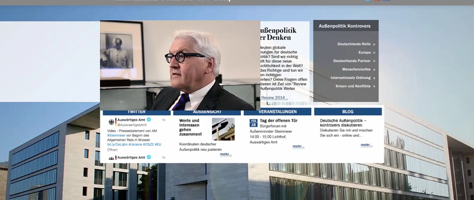 Walter Steinmeier in einem Zeitungsartikel