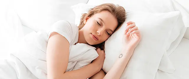 Foto einer schlafenden Frau