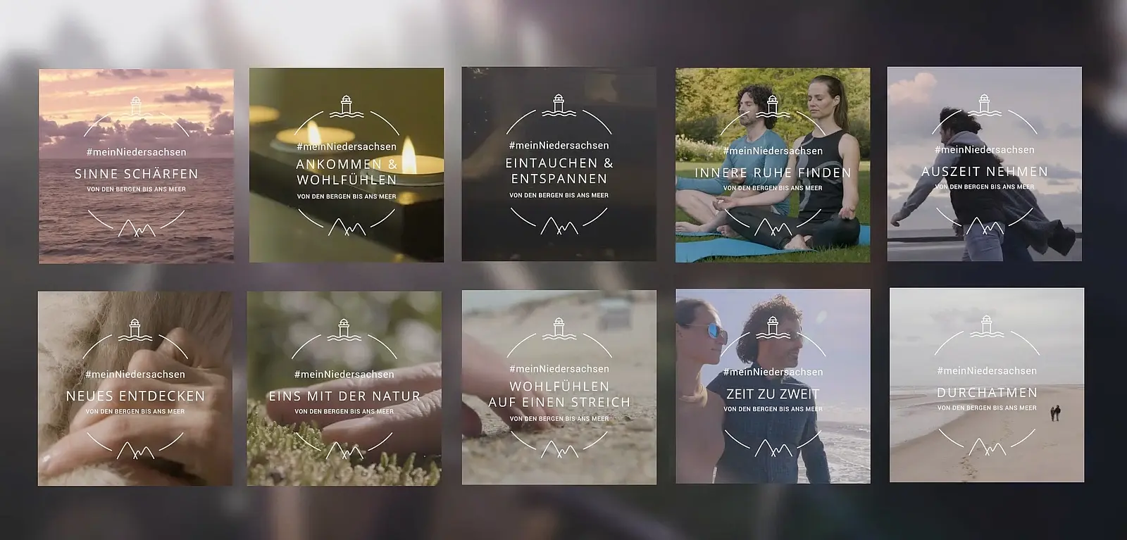 Übersicht über verschiedene Imagebilder von der Social Media Kampagne