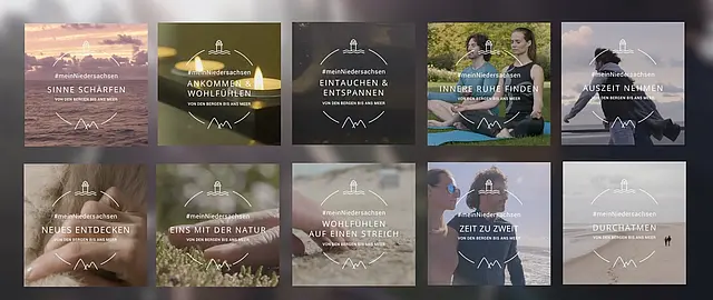 Übersicht über verschiedene Imagebilder von der Social Media Kampagne