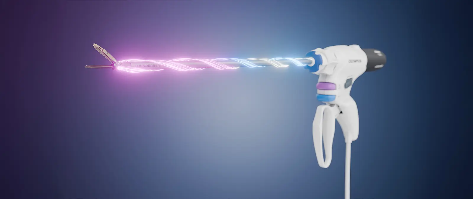 3D-Rendering eines medizinischen Produktes des Thunderbeat II von Olympus aus Produktfilm