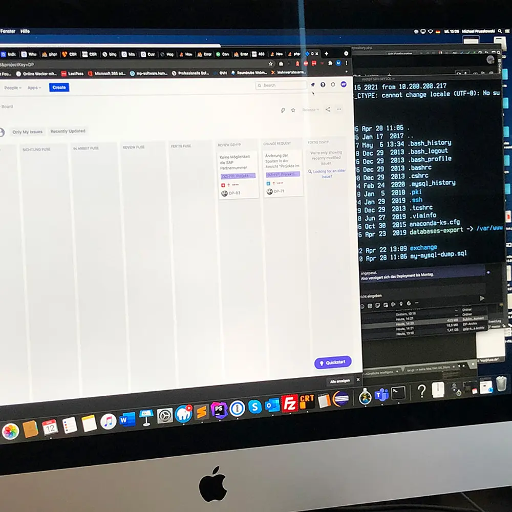Screenshot von der Anwendung der Organisationssoftware JIRA