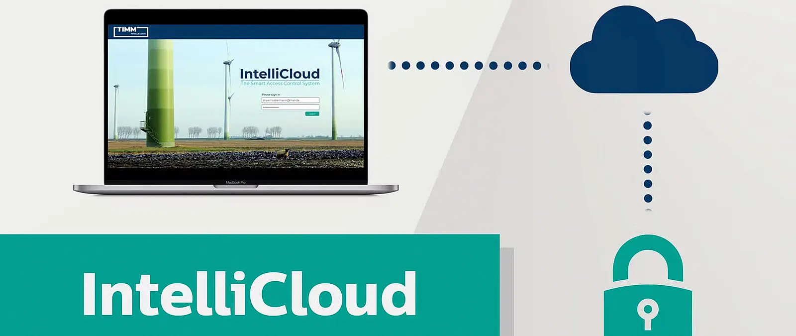 Laptop auf dem die Intellicloud Software geöffnet ist