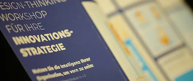 Ausschnitt eines Flyers über Design Thinking Workshop für Innovationsstrategie