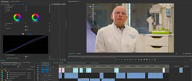 Screenshot mit Filmbearbeitungs-Software