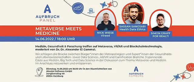 Einladung zur Panel Diskussion "Metaverse meets Medicine" von AUFBRUCH.Hamburg